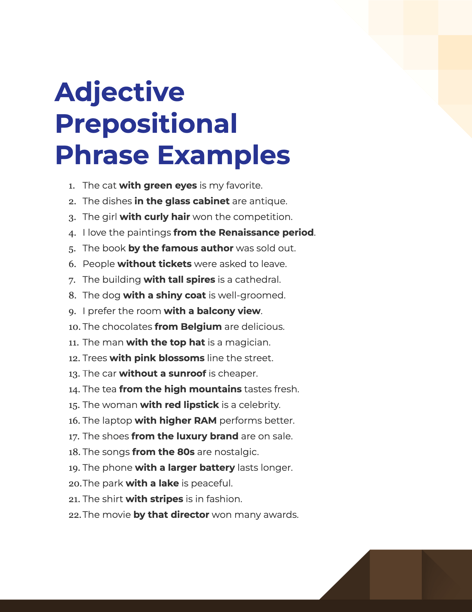 Adjective Prepositional Phrase 99+ Examples, How to Use, PDF, Tips