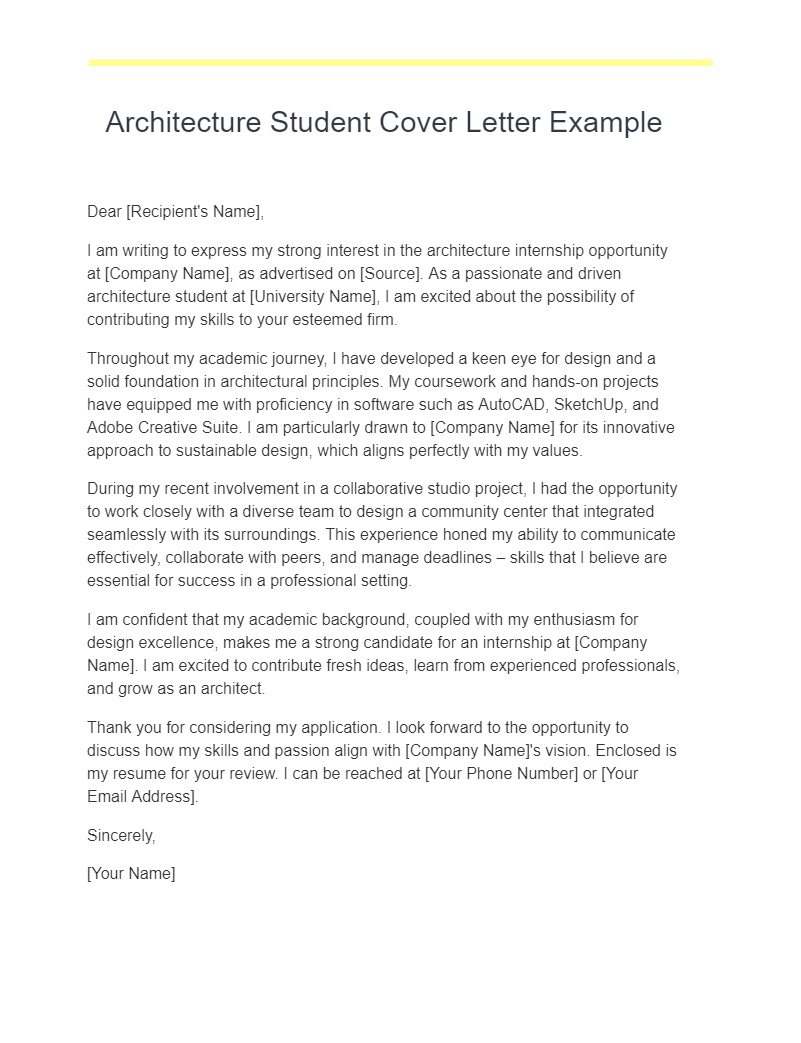 Architect Cover Letter 18+ Examples, How to Write, PDF, Tips
