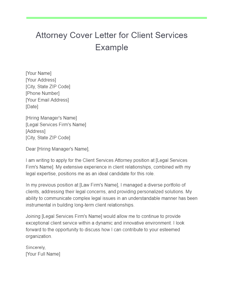 23+ Attorney Cover Letter Examples, How to Write, Tips Examples