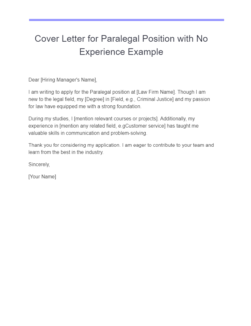 Paralegal Cover Letter 29+ Examples, PDF