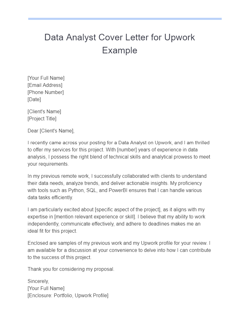 Data Analyst Cover Letter 22+ Examples, How to Write, PDF, Tips