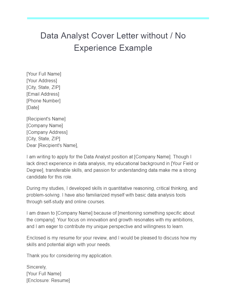 Data Analyst Cover Letter 22+ Examples, How to Write, PDF, Tips