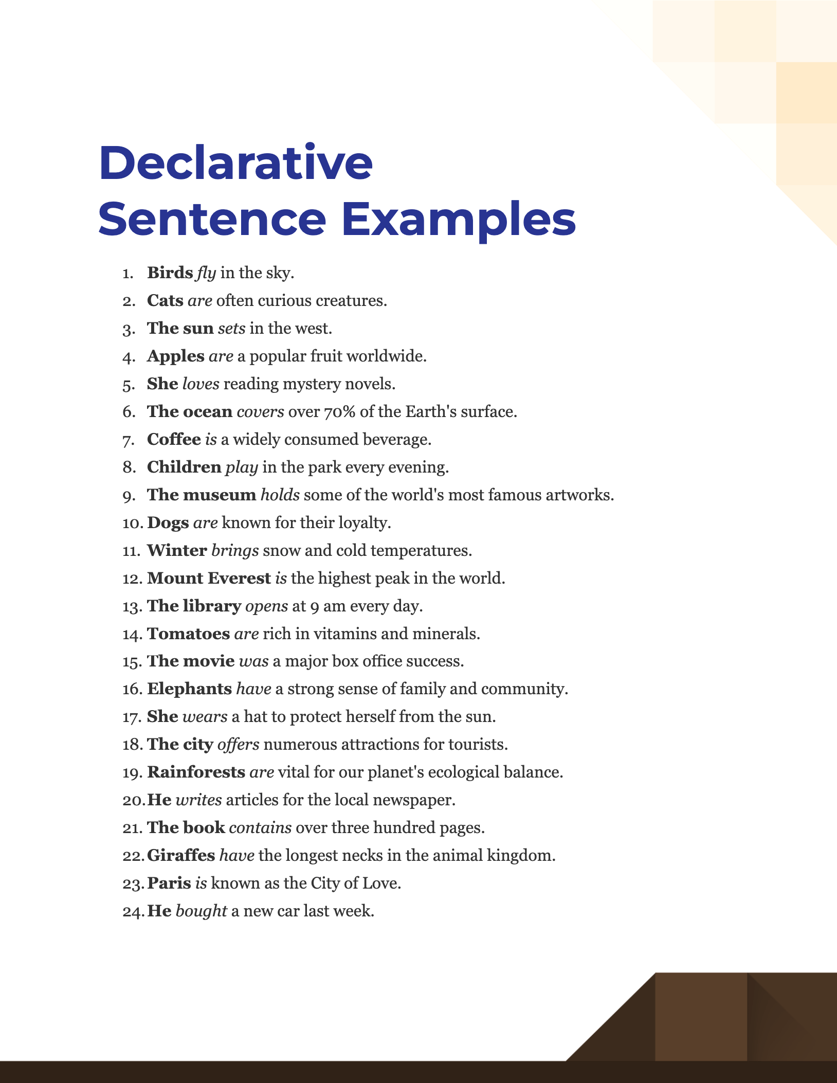 100+ Declarative Sentence Examples, How to Write, Tips Examples