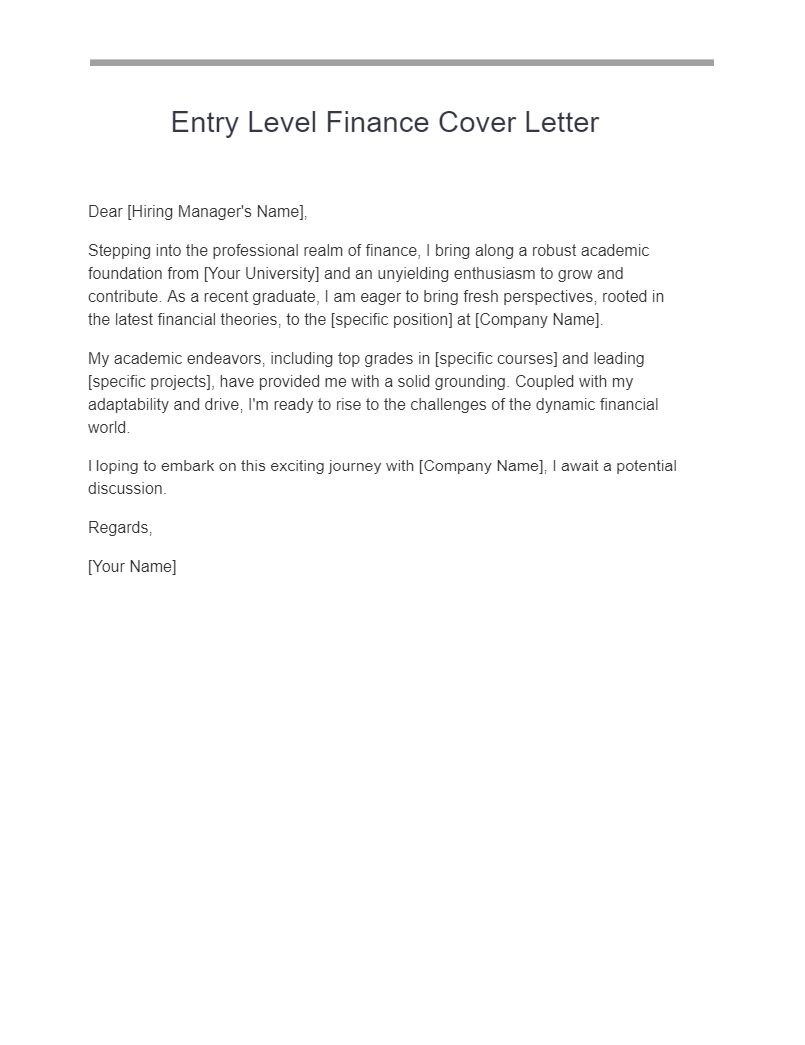 Finance Cover Letter 23+ Examples, PDF