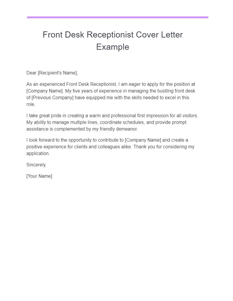 18+ Receptionist Cover Letter Examples, How to Write, Tips Examples