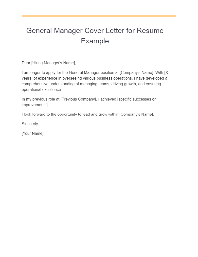 Manager Cover Letter 25+ Examples, PDF