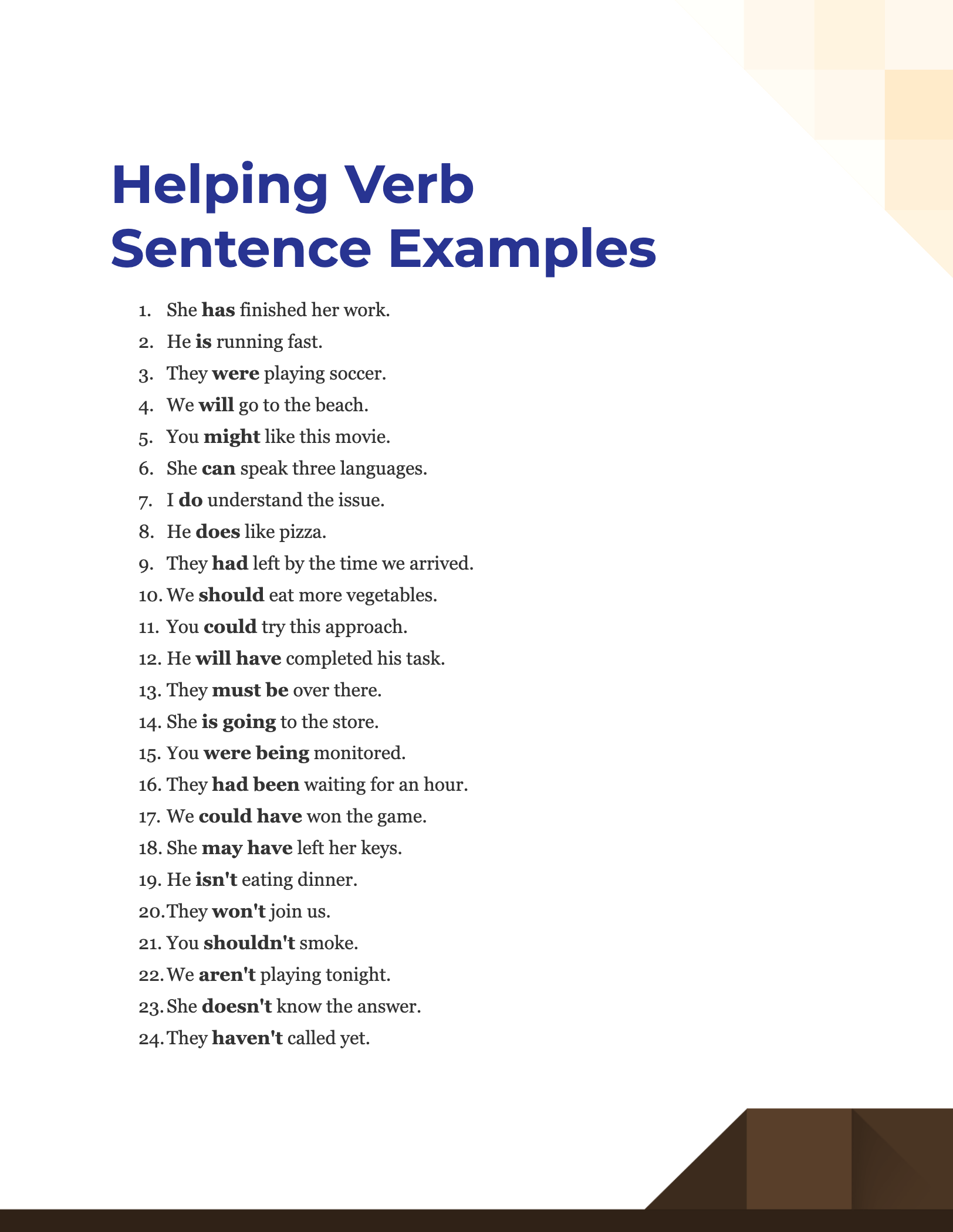 Helping Verb Sentence 99+ Examples, PDF, Tips