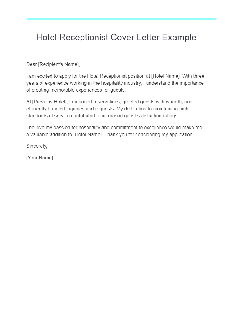 18+ Receptionist Cover Letter Examples, How to Write, Tips Examples