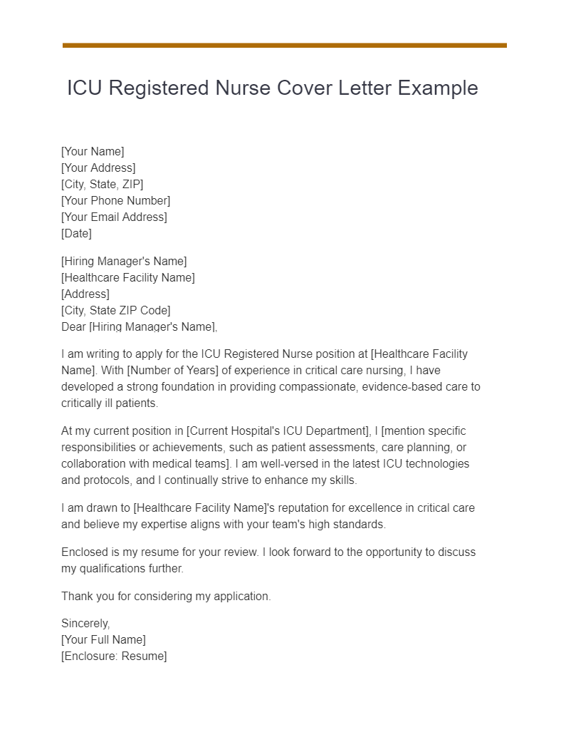 RN (Registered Nurse) Cover Letter 19+ Examples, PDF, Tips