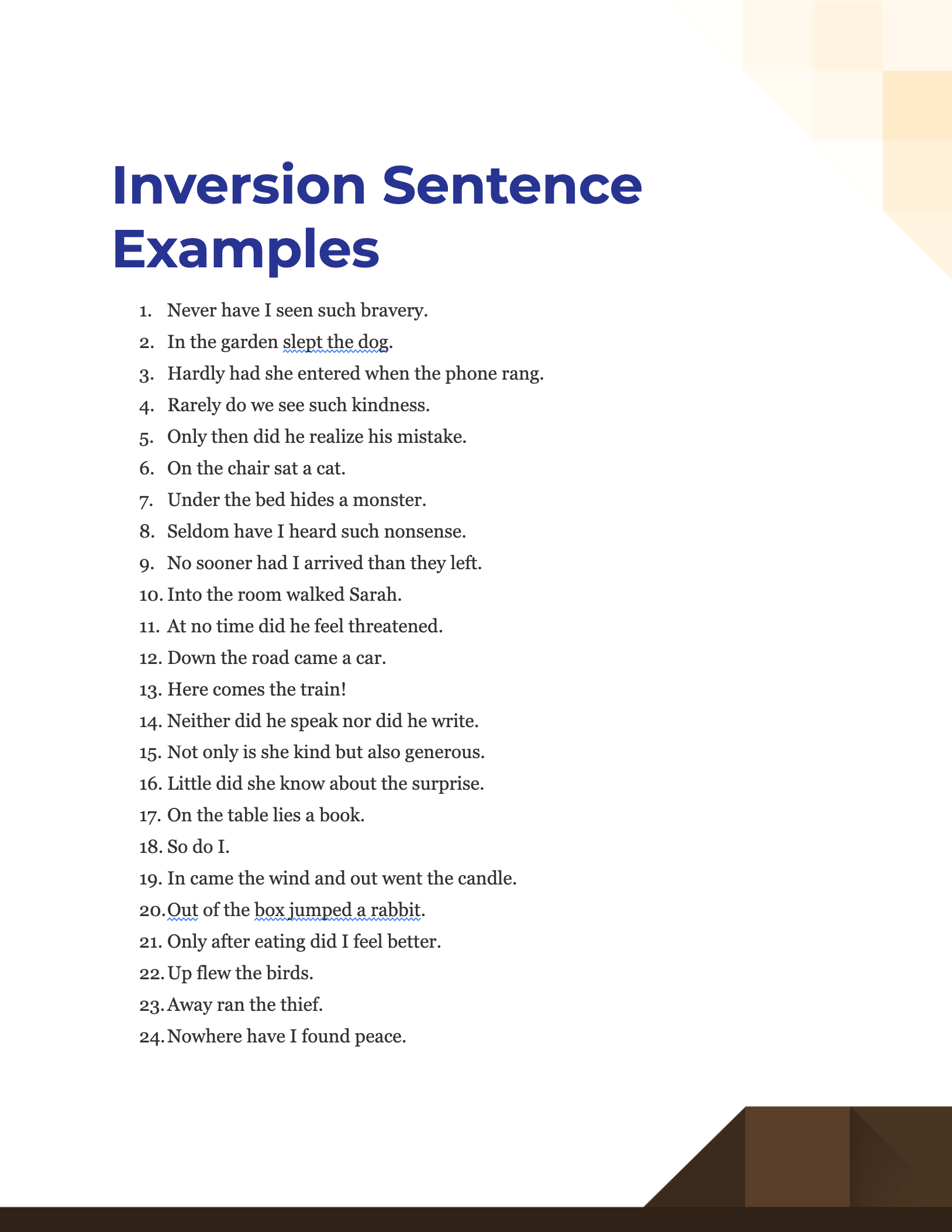 Inversion Sentence 99+ Examples, PDF, Tips