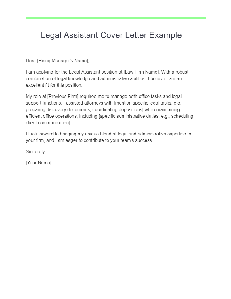 Paralegal Cover Letter 29+ Examples, PDF