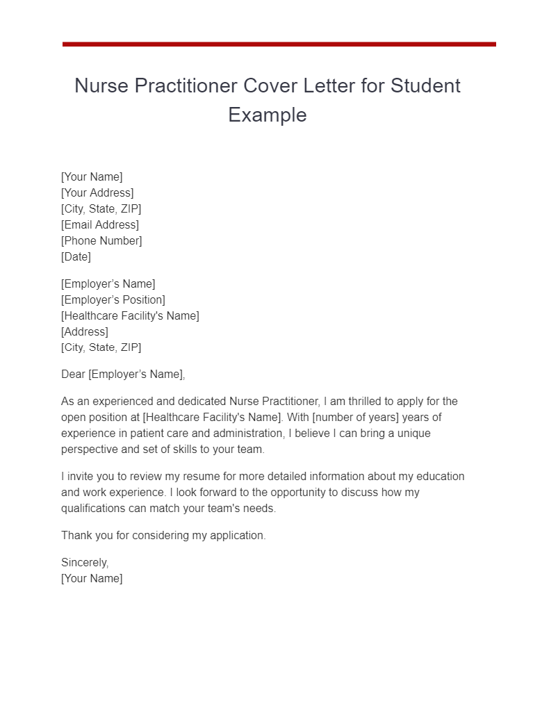 Nurse Practitioner Cover Letter 18+ Examples, PDF, Tips