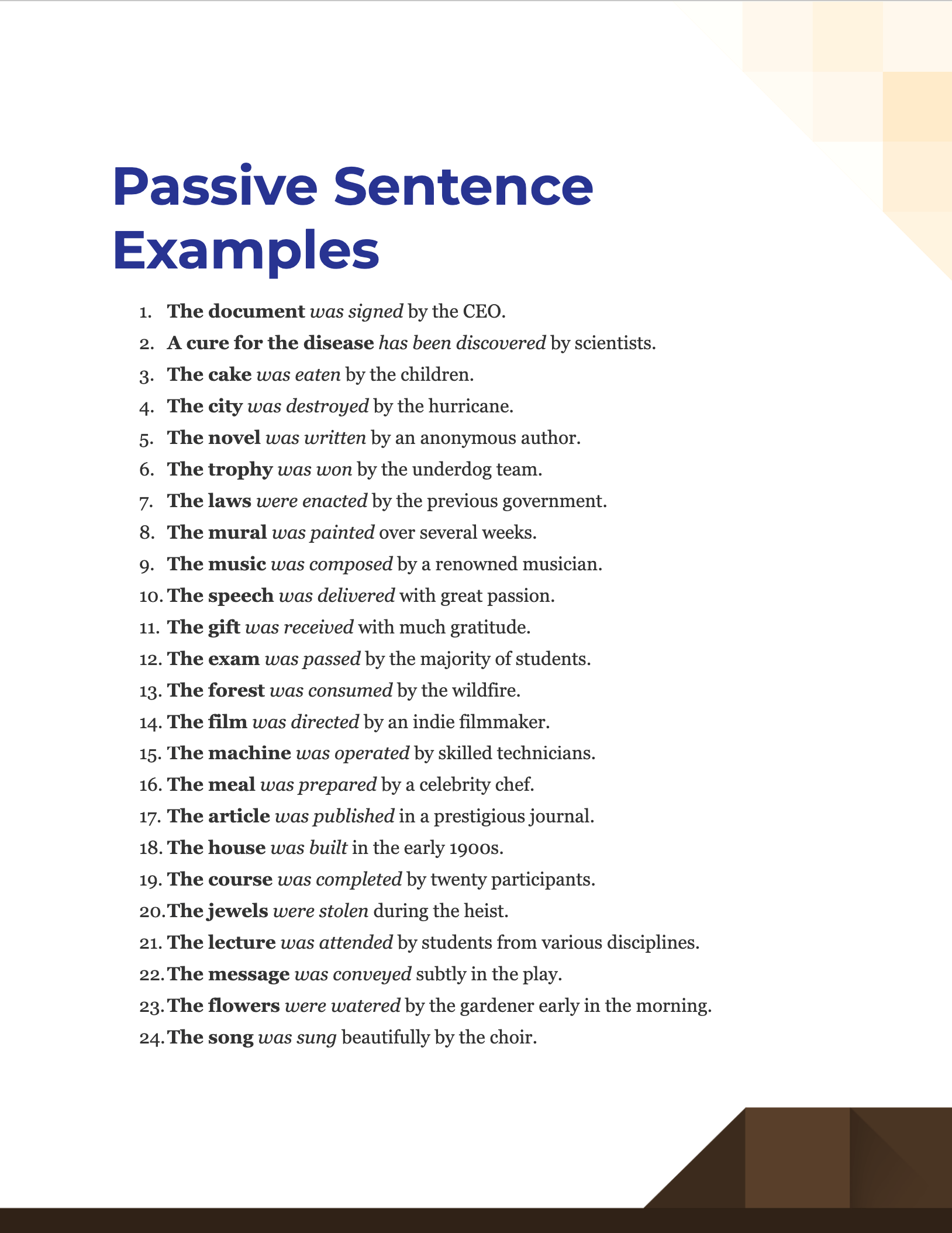 100+ Passive Sentence Examples, How to Write, Tips