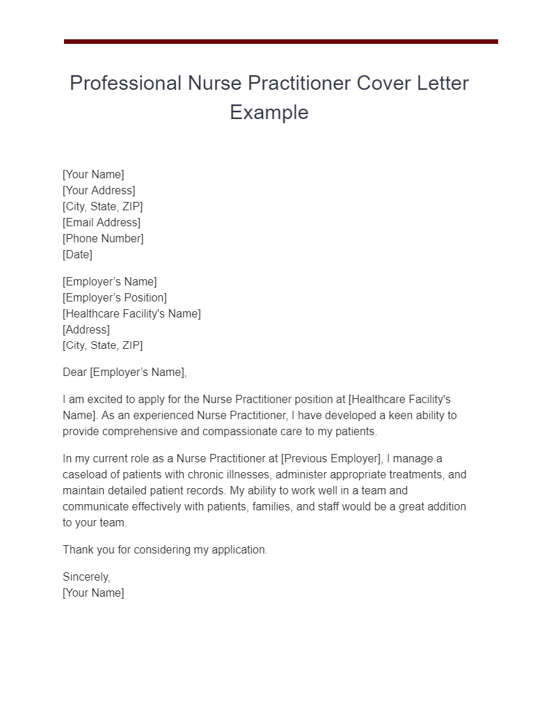 Nurse Practitioner Cover Letter 18+ Examples, PDF, Tips
