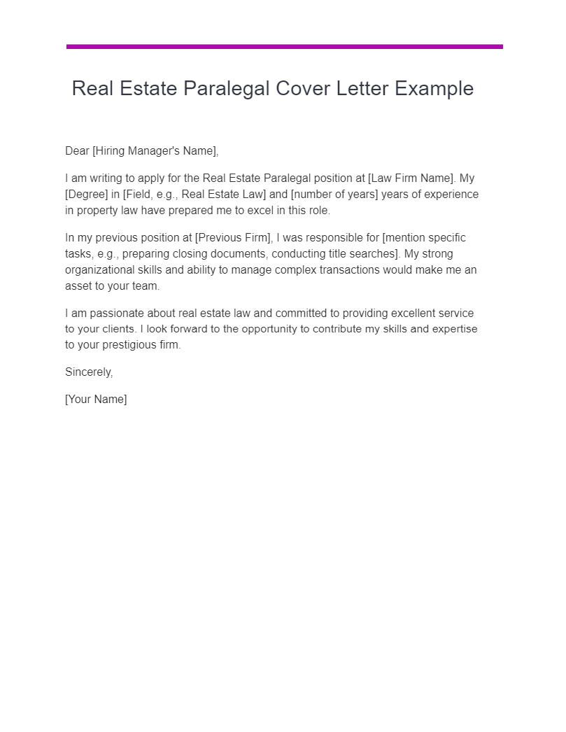 Paralegal Cover Letter 29+ Examples, PDF