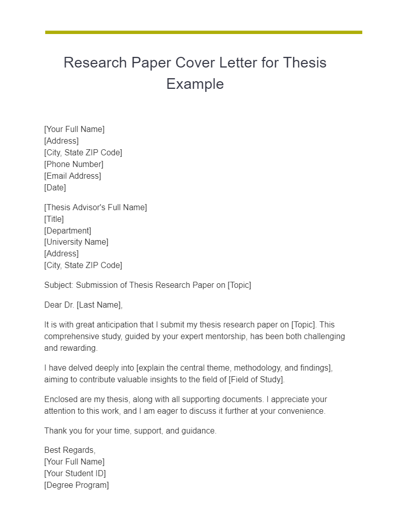 Research Paper Cover Letter 10+ Examples, How to Write, PDF, Tips