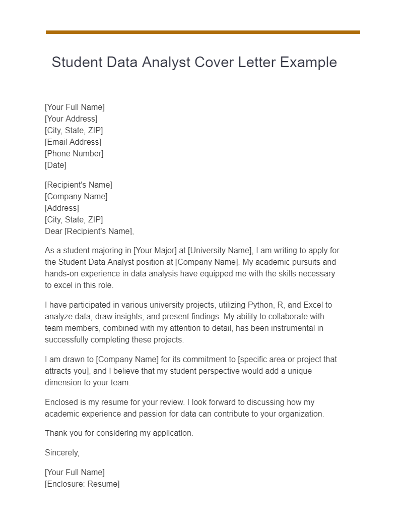 Data Analyst Cover Letter 22+ Examples, How to Write, PDF, Tips