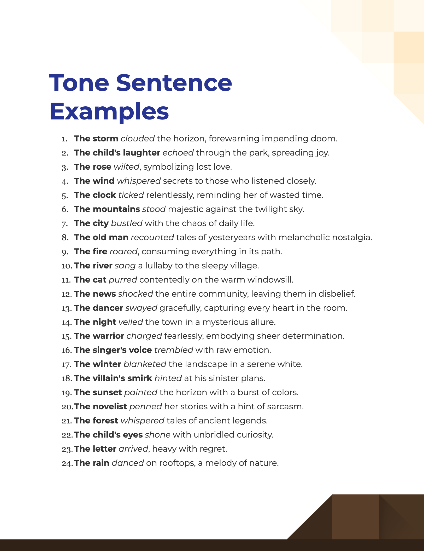 Tone Sentence 99+ Examples, PDF, Tips