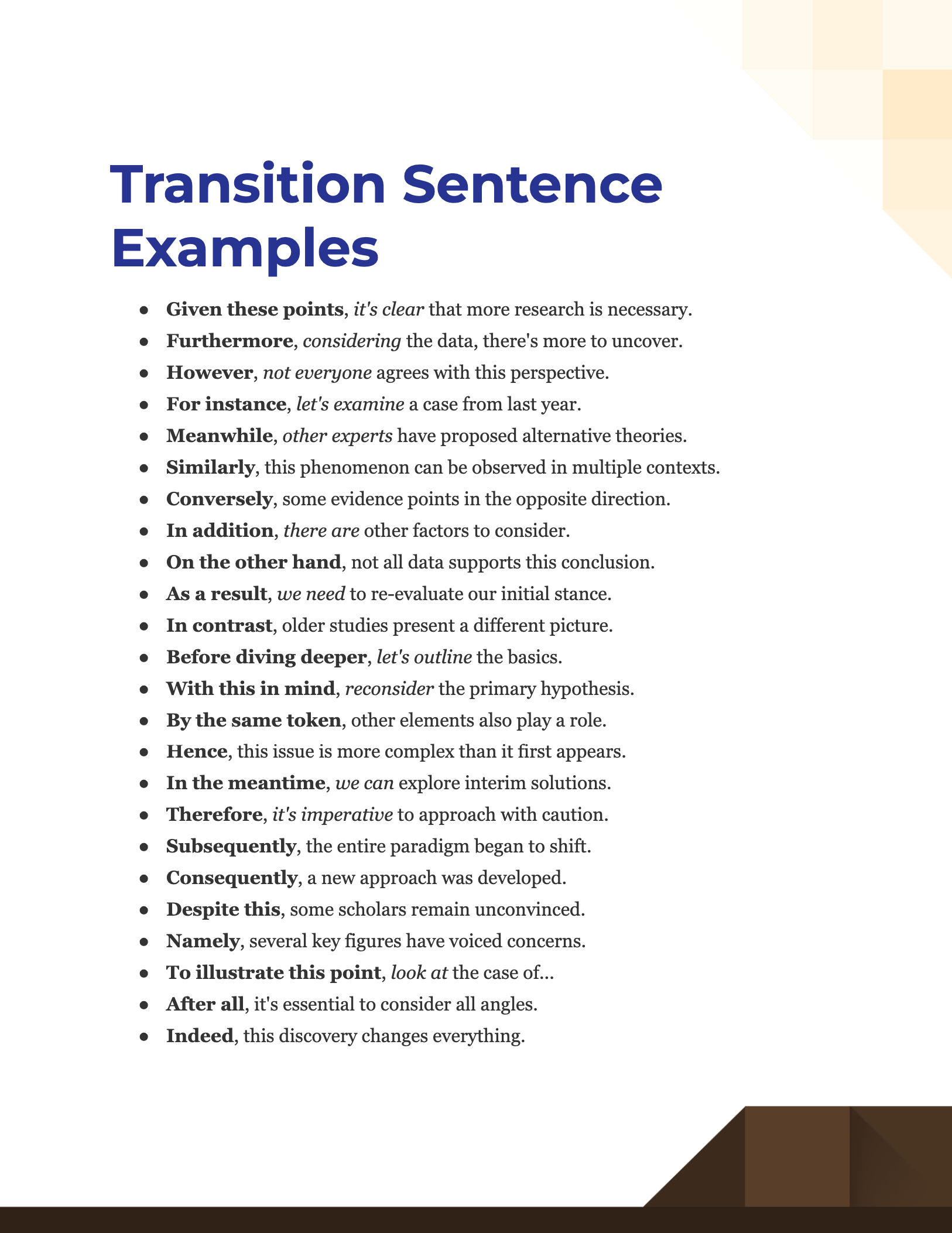 Transition Sentence 99+ Examples, PDF, Tips