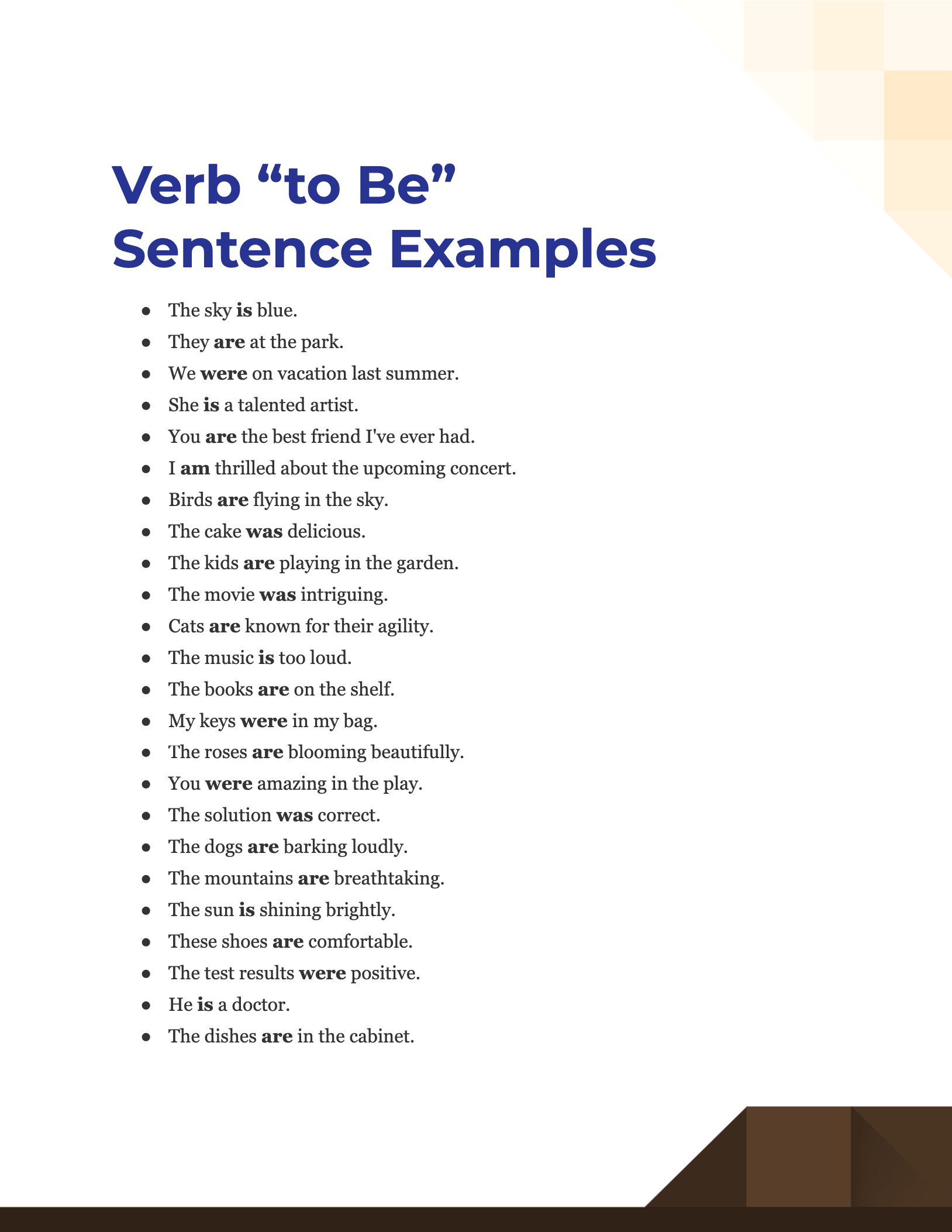 100+ Verb “to Be” Sentence Examples, How to Write, Tips Examples