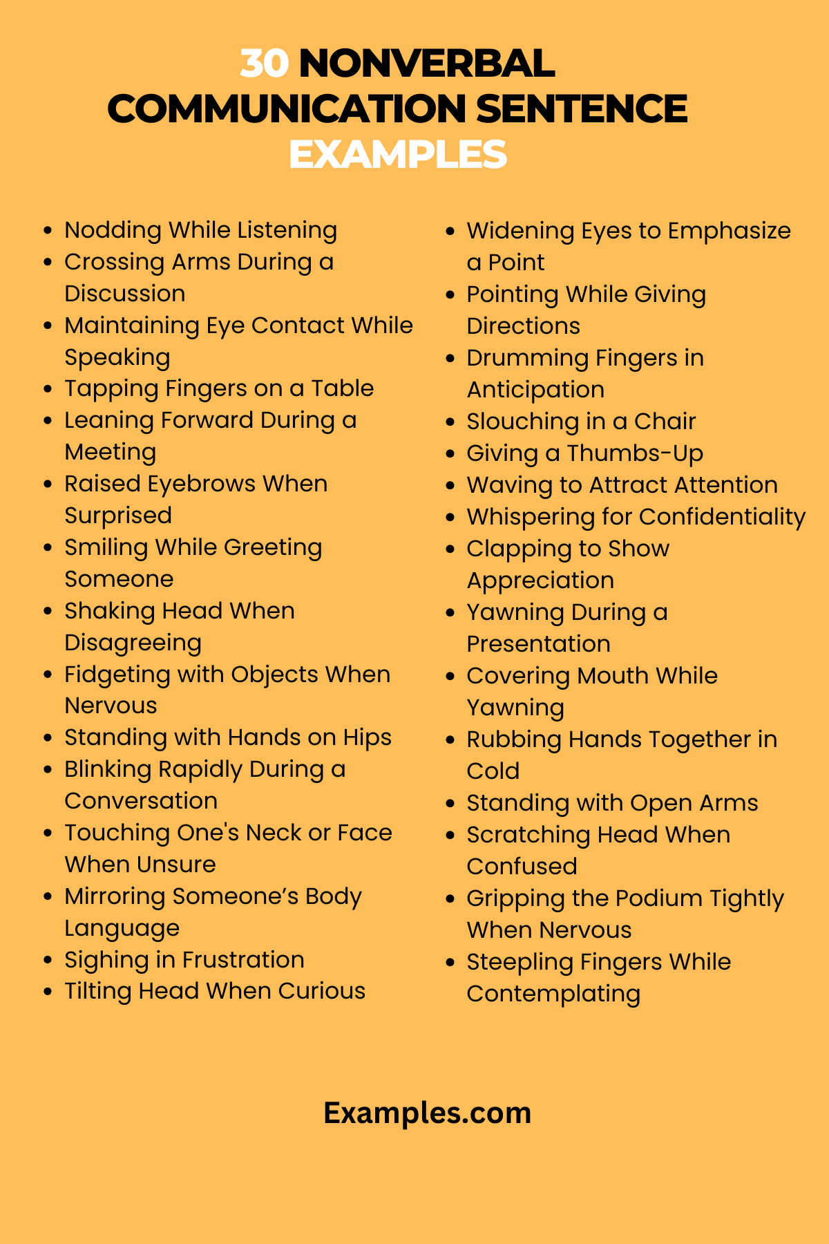 Nonverbal Communication Sentence 29+ Examples