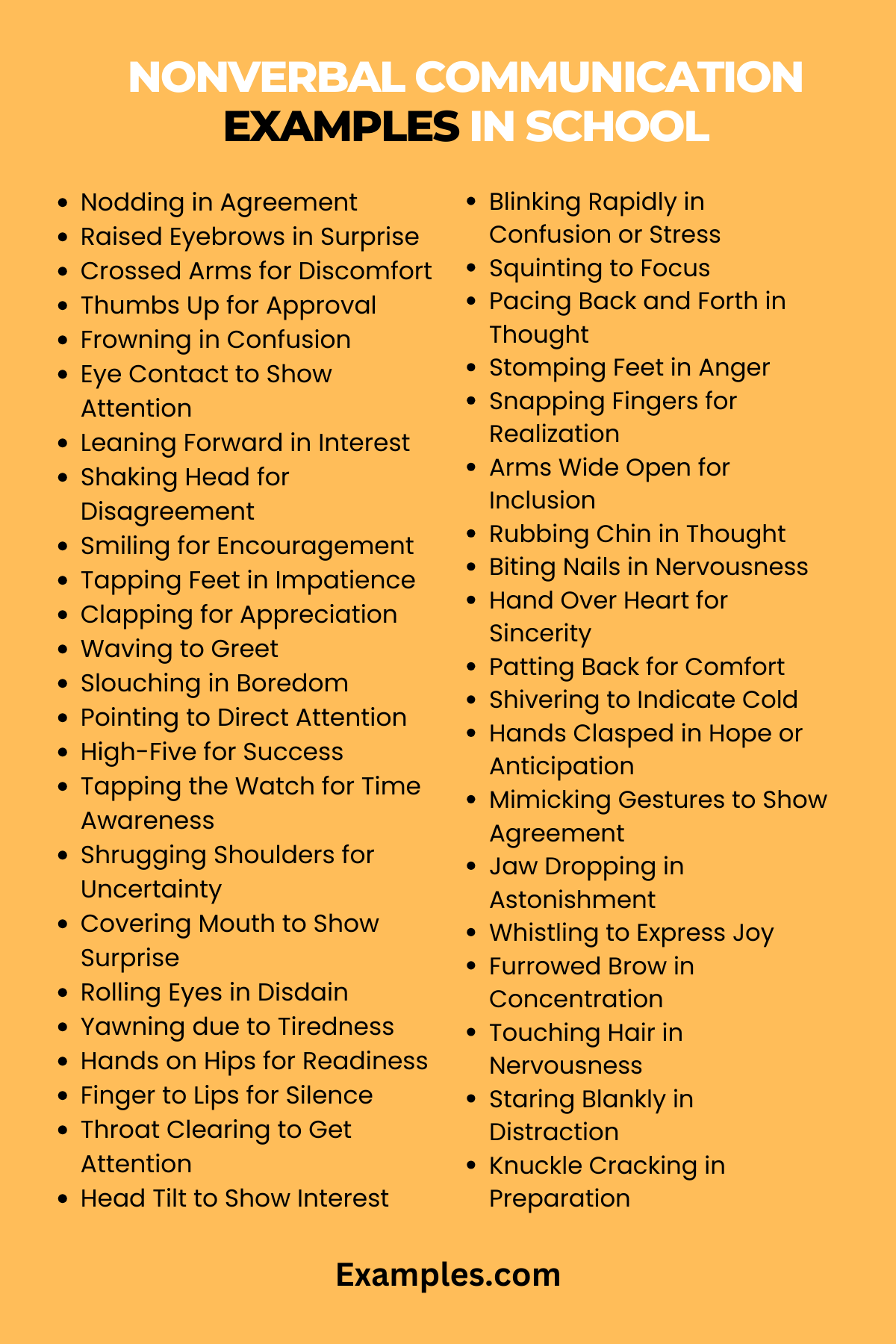 Nonverbal Communication Examples in School