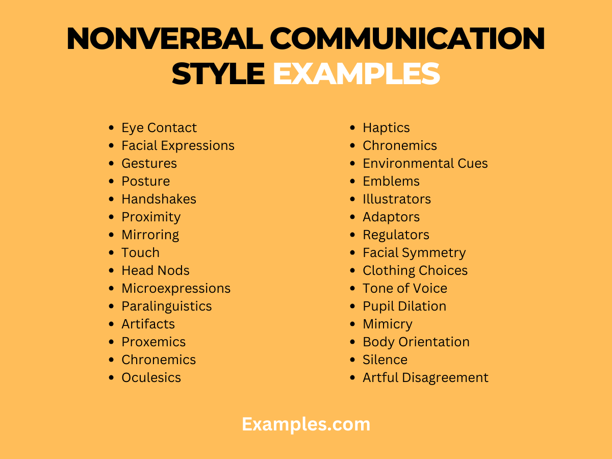 Nonverbal Communication Styles Examples, PDF