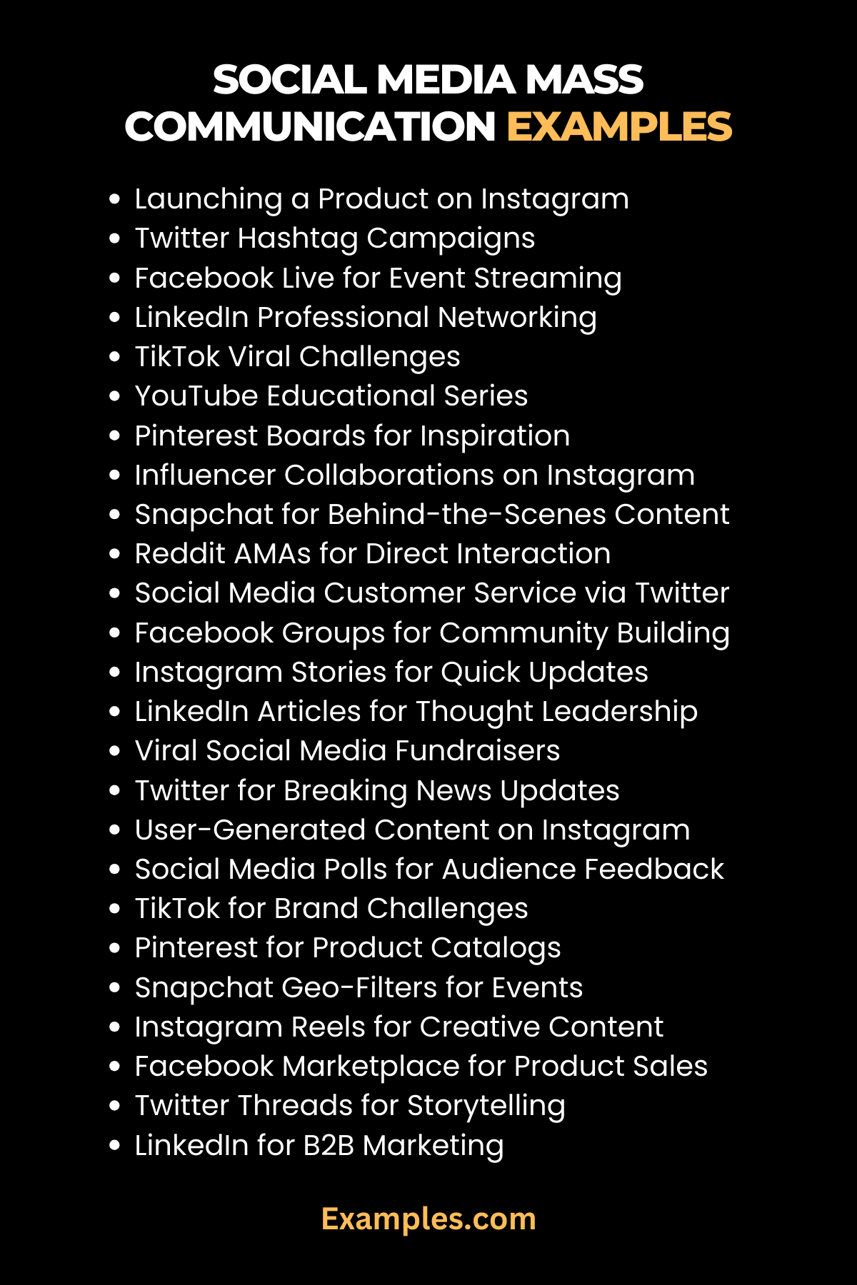 Social Media Mass Communication Examples