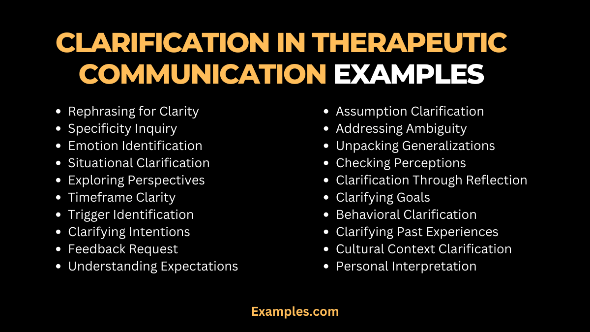 Clarification in Therapeutic Communication Example, PDF