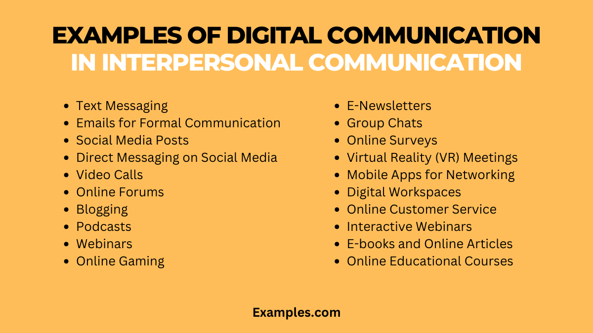 Digital Communication in Interpersonal Communication Examples, PDF