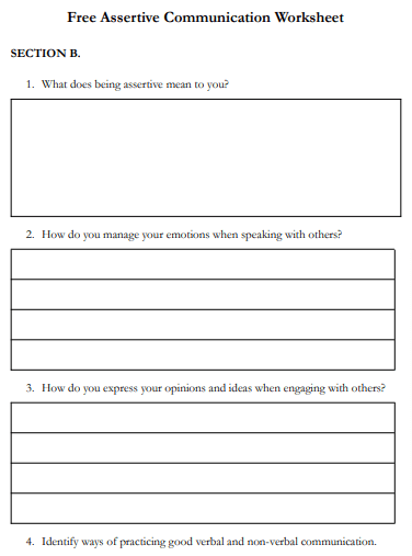 Assertive Communication Worksheets - 10+ Examples, How to Use, PDF