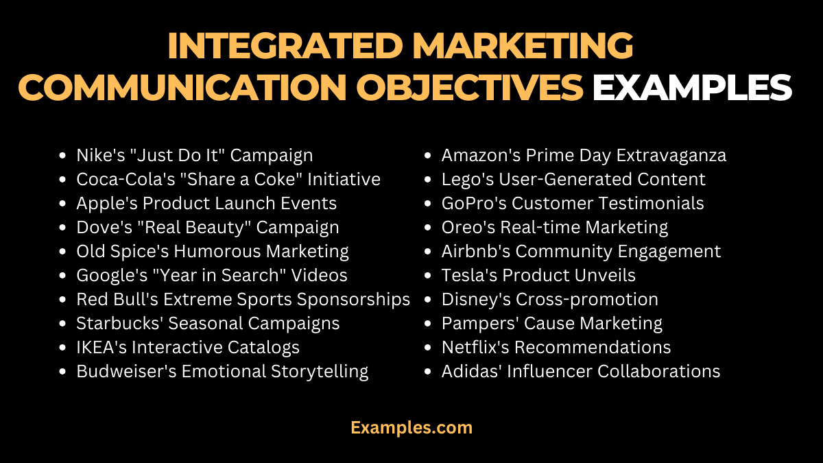 Integrated Marketing Communication Objectives 19+ Examples