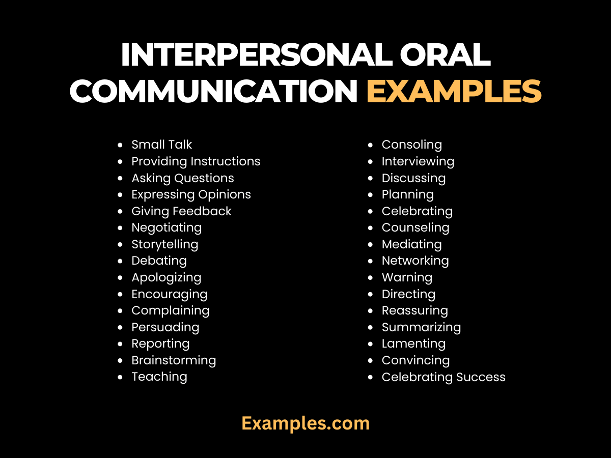 Interpersonal Oral Communication Skills, Types, Examples, PDF