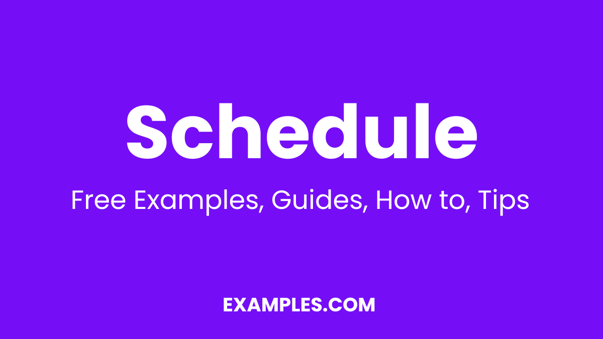 Schedule Free Examples, Guides, How to, Tips