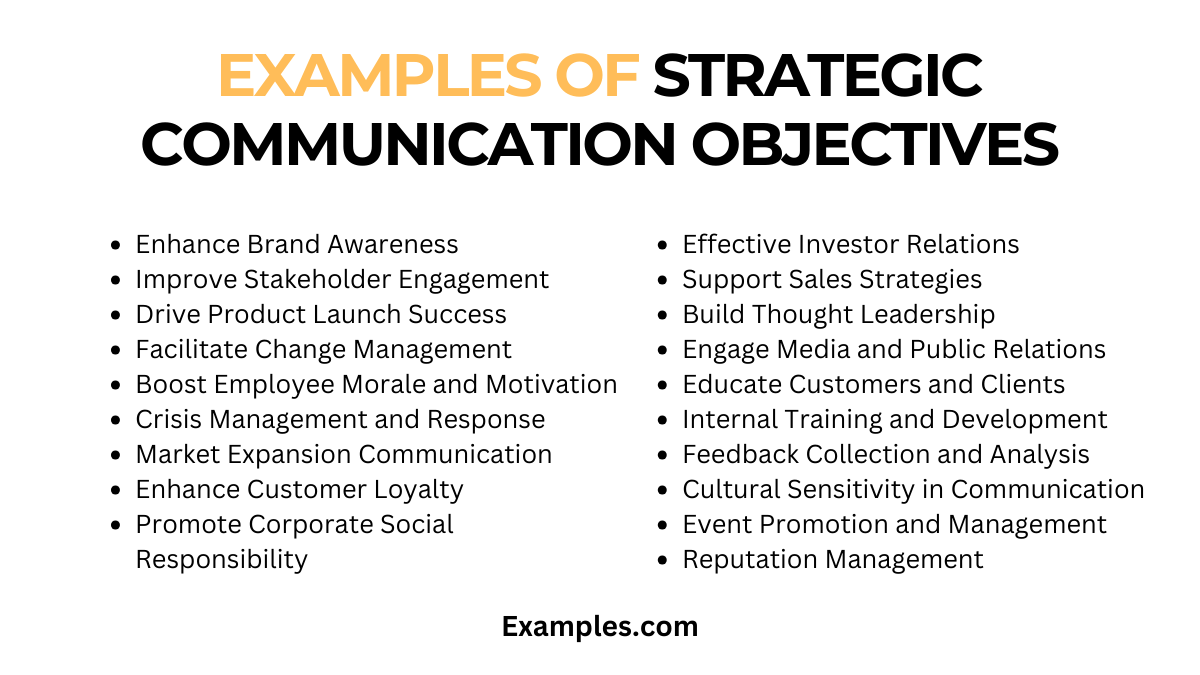 Strategic Communication Objectives 19+ Examples
