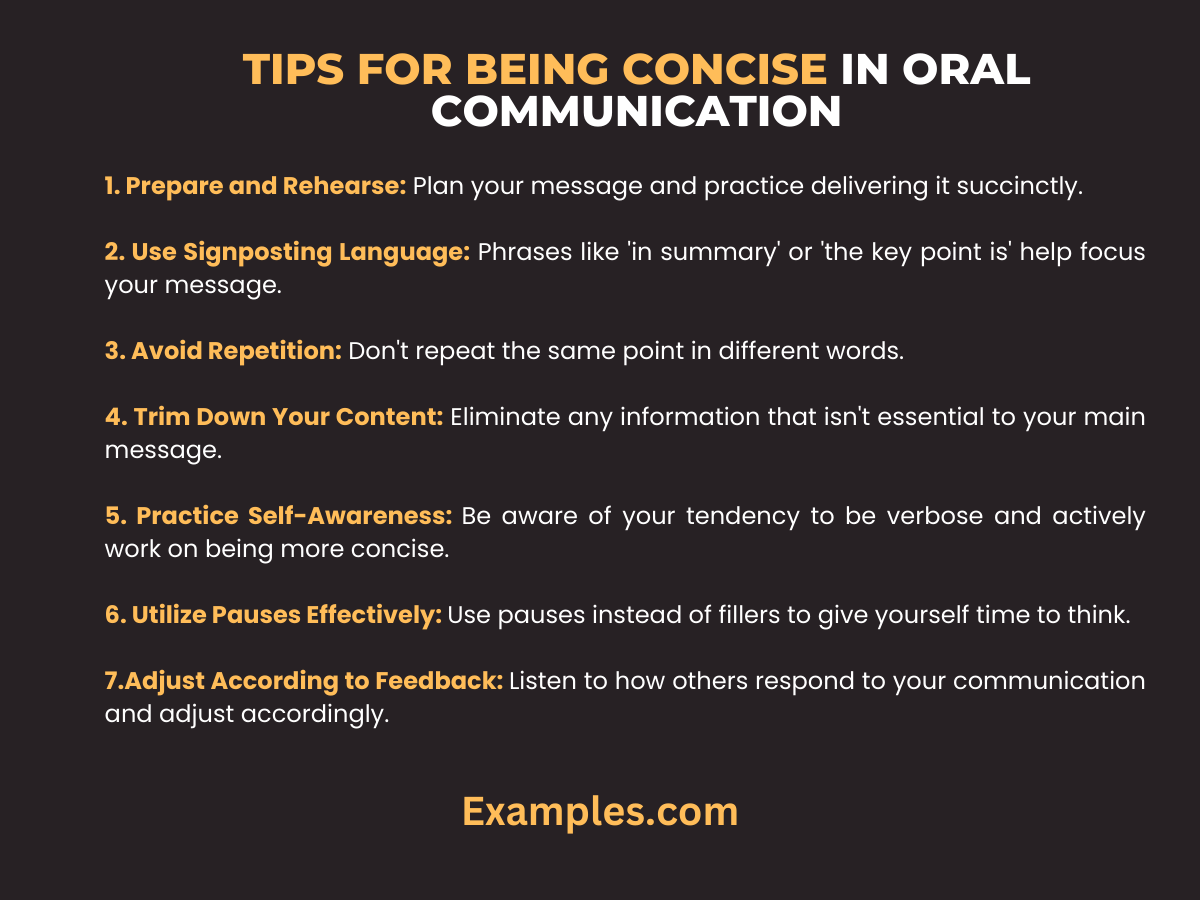 Be concise in Oral Communication Examples, Pdf