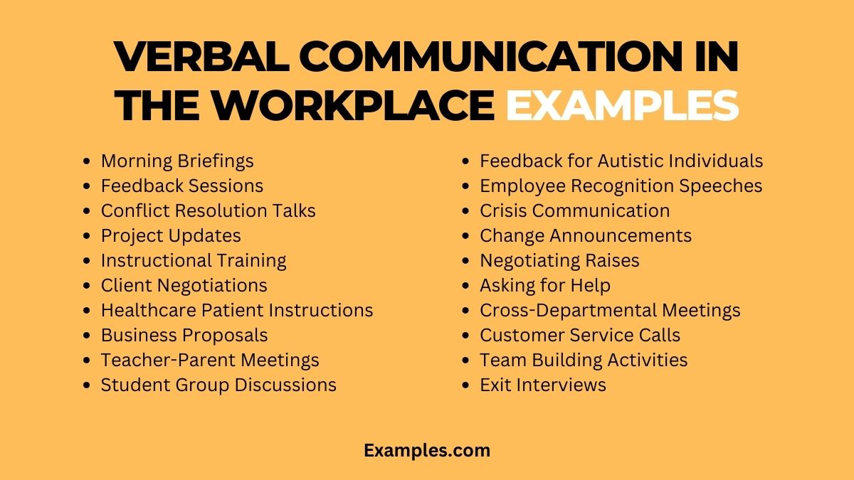 Verbal Communication in the Workplace 19+ Examples