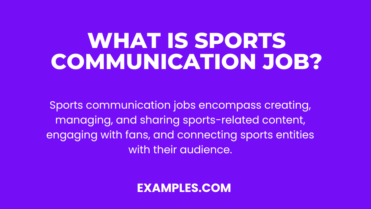 10 Sports Communications Jobs 9+ Examples, How to Work