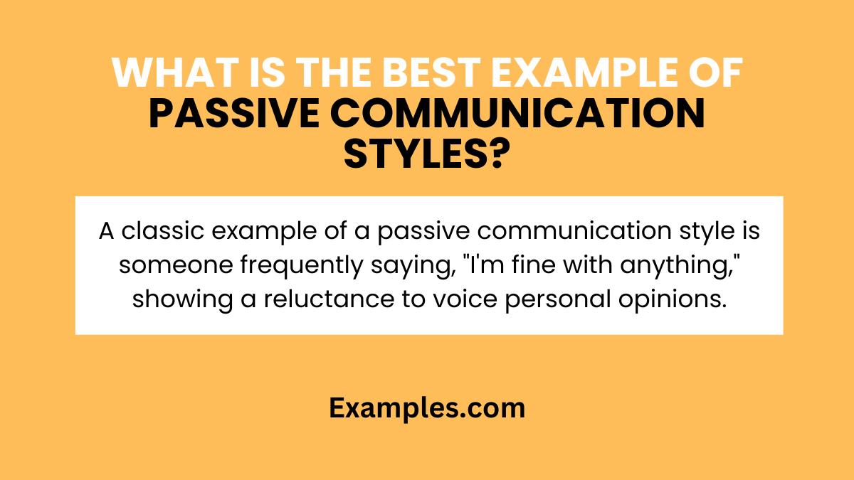 Passive Communicatoin Styles Examples, PDF