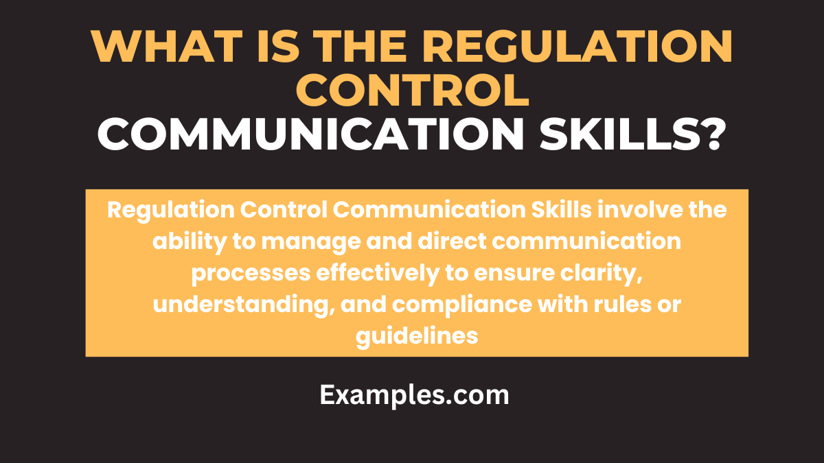 Regulation Control Communication Skills 29+ Examples