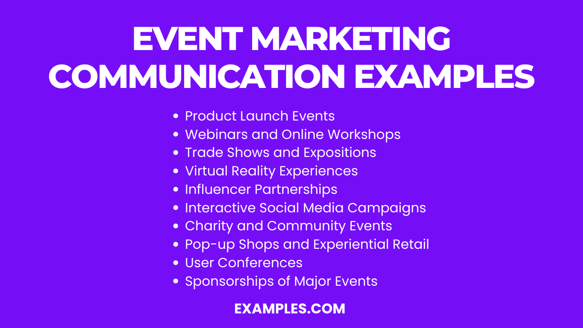 Event Marketing Communication Examples Pdf