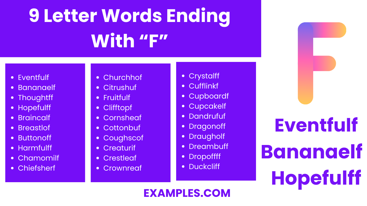 9 Letter words with FMeaning, PDF