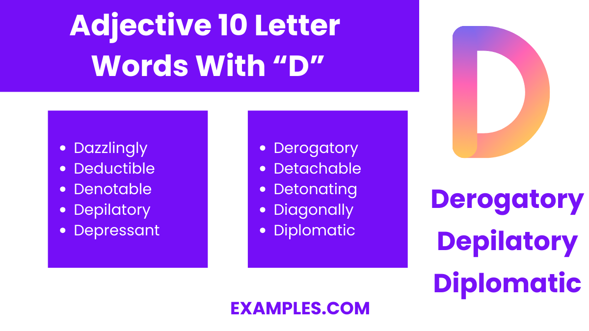 450+ 10 Letter Words With D, Meaning, PDF