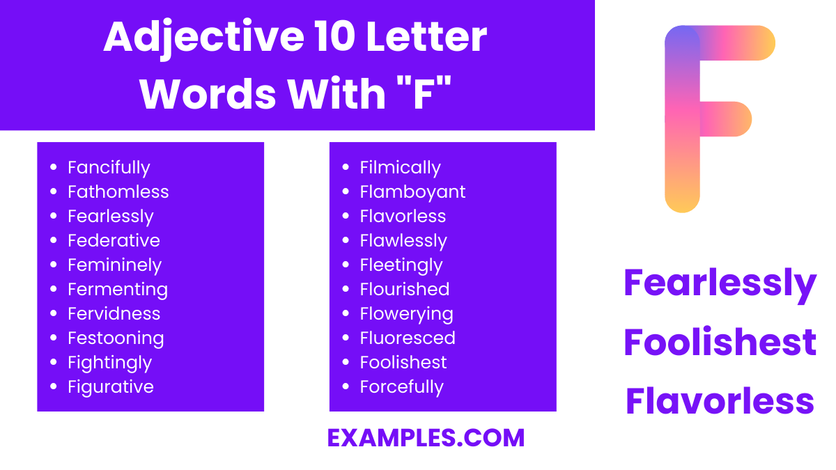 450+ 10 Letter Words With F, Meaning, PDF
