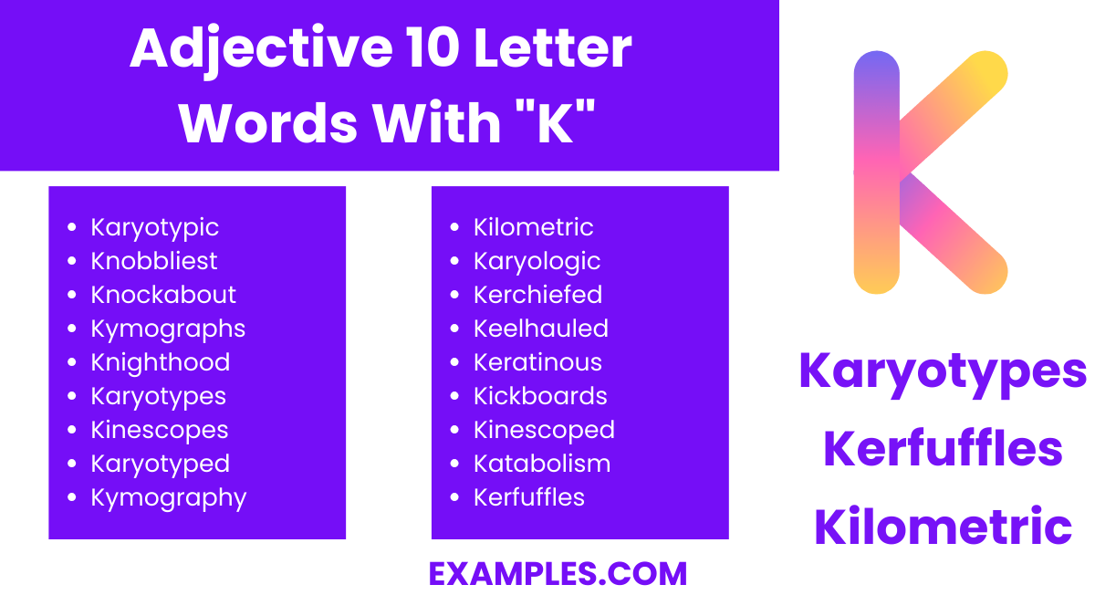450+ 10 Letter Words With K, Meaning, PDF