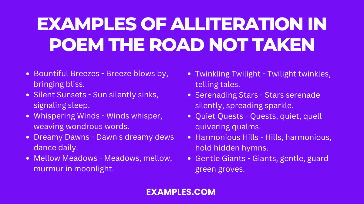 Alliteration in Poem The Road Not Taken 49+ Examples, PDF