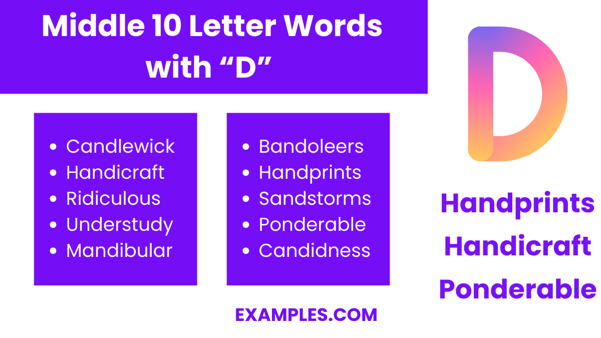 450+ 10 Letter Words With D, Meaning, PDF