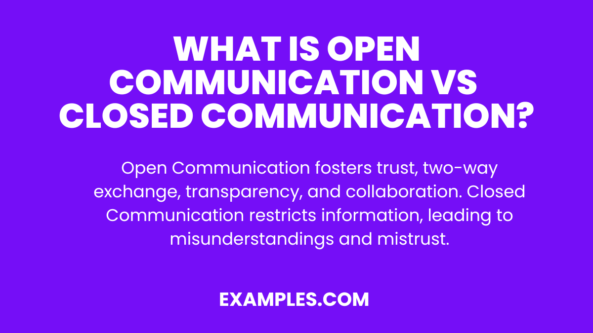Open Communication vs Closed Communication Examples, PDF