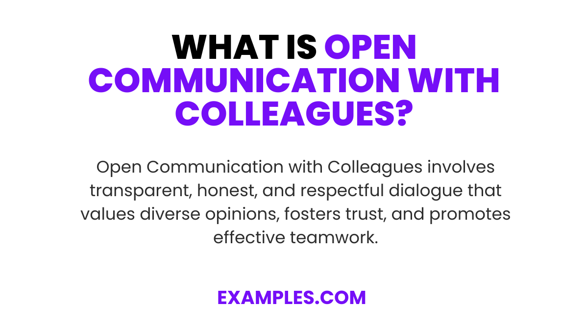 Open Communication with Colleagues Examples, PDF