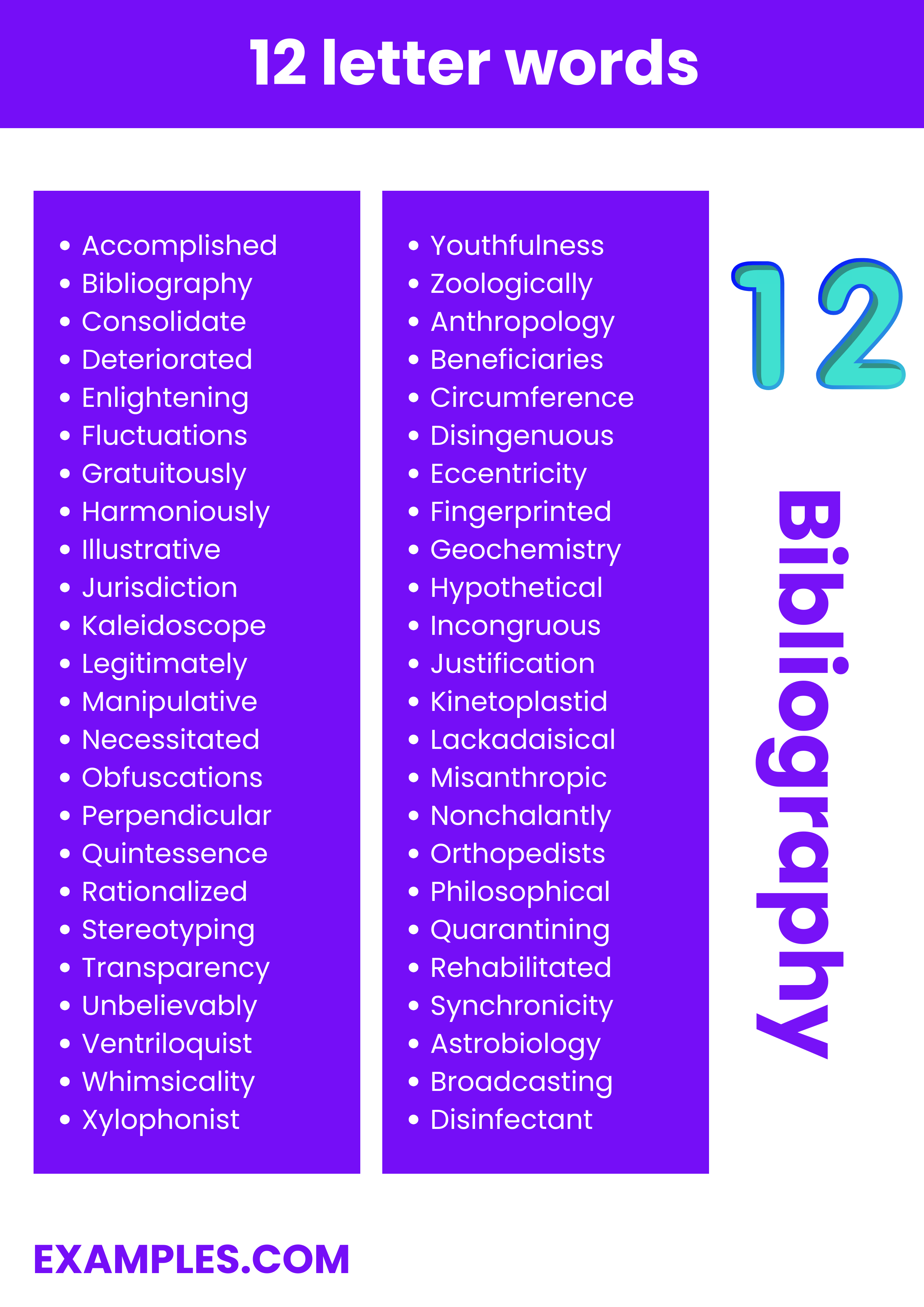 450+ 12 Letter Words Meaning , PDF